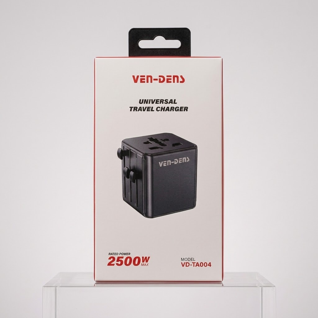 VEN-DENS High quality Travel Charger Fast charging Rated power 2500W EU/AU/UK/US 4 IN 1 Travel Adapter Fast Charger