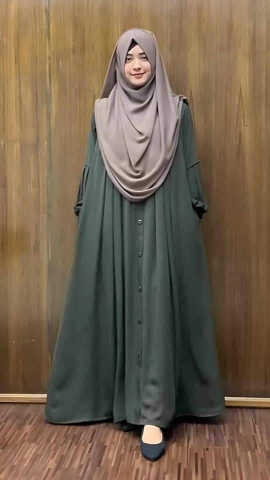 Side Pocket Borka in Cherry Fabric, Borka Only, No Hijab