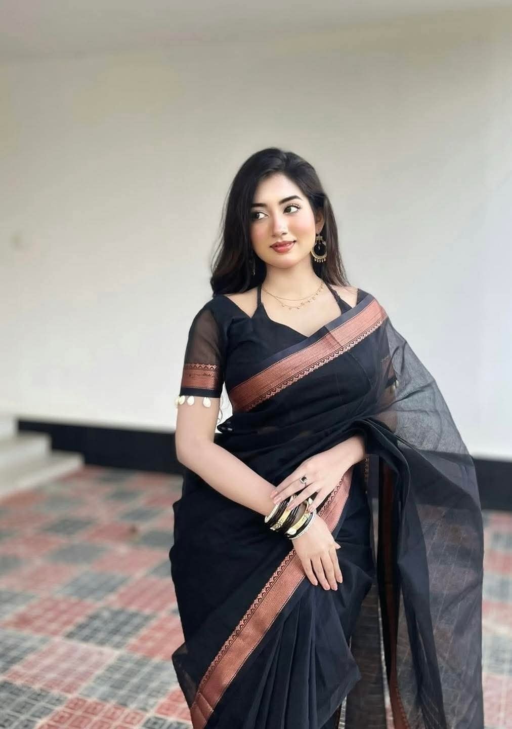 Lightweight Cotton Nokshi Paar Saree with Blouse Piece, 6 Colours