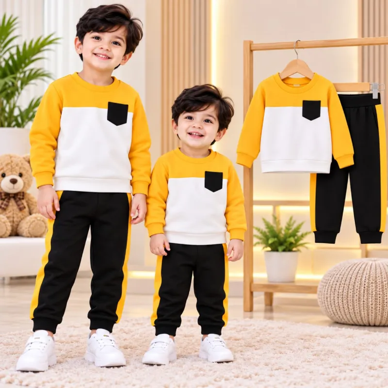 Kids' Brushed Cotton Sweatshirt and Pant Set, 3 Months to 8 Years