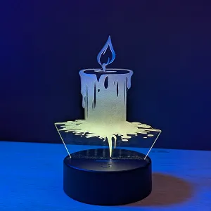 GearUP Acrylic Multicolor Night Lam (Candle) – Black