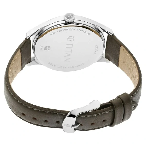 Titan Urban Edge Lustrous Olive Dial Leather Watch (NP1802SL08)