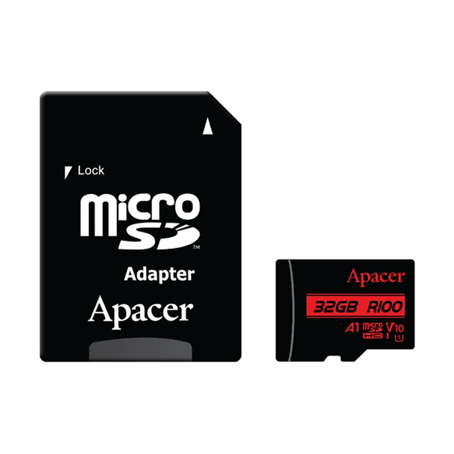 Apacer R100 32GB MicroSDHC UHS-I U1 V10 A1 Memory Card with Adapter