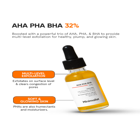 Minimalist 32% AHA PHA BHA Peel for Instant Glow & Soft Skin 30ml (India)