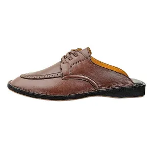 Leather Lace Half Shoe – Brown
