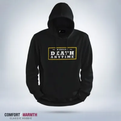 “Warning Death” Islamic Hoodie (Black)