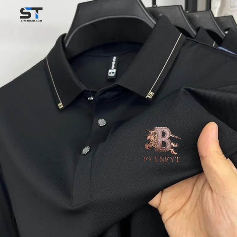 Men's Sticker Logo Polo Shirt in PK Cotton, Sizes M to XXL