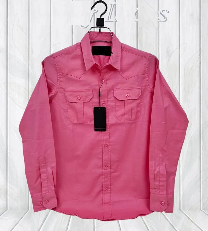 Men's Sakura Oxford Cotton Double Pocket Shirt, Slim Fit