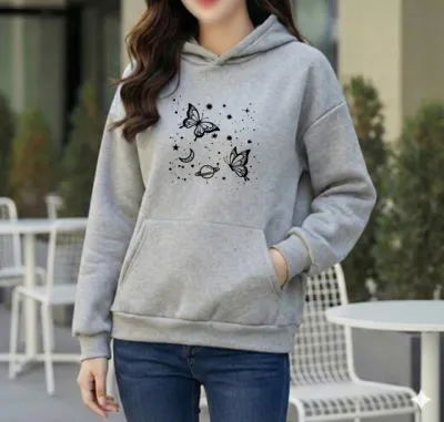 Premium Comfortable Printed Ladies Winter Hoodie