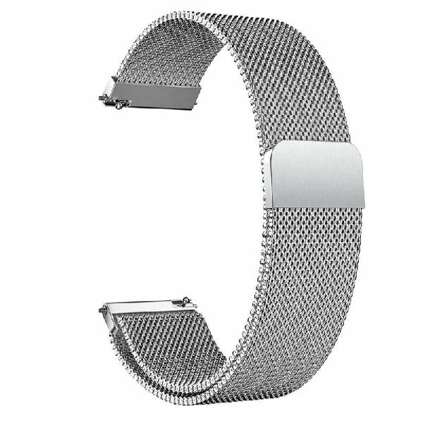 Universal 20mm Metal Magnetic Watch Strap – Silver Color