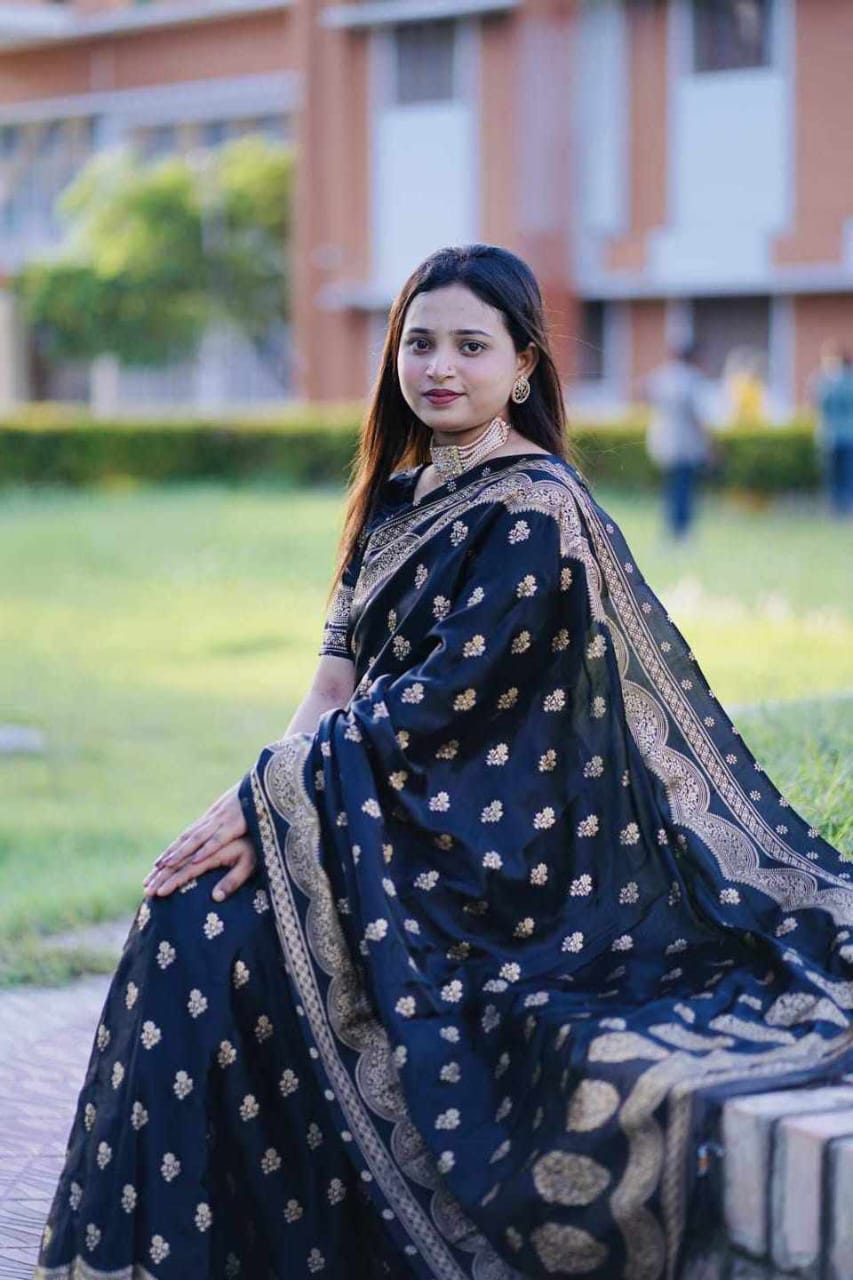 Women's Skin Print Silk Saree with Blouse Piece, 4 Colours