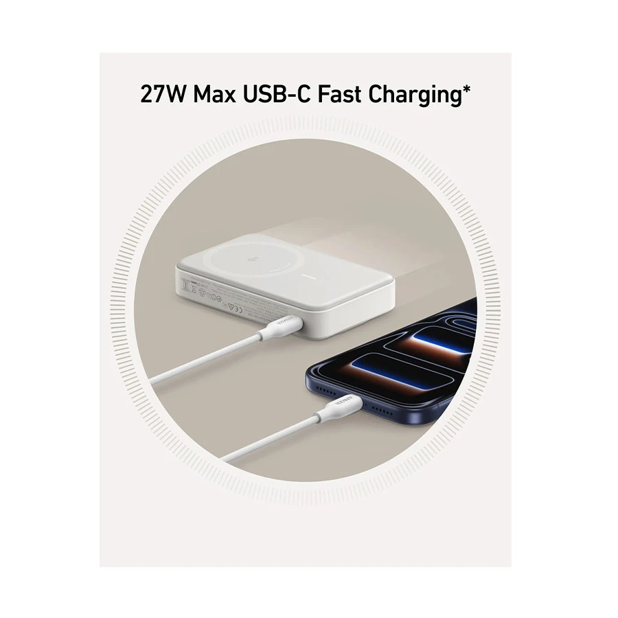 Anker MagGo 10000mAh 27W Magnetic Wireless Power Bank Shell White