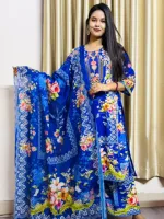 Women's DTX Fabric Digital Print Three Piece, Sizes 38 to 44
