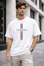 Pure Cotton Drop Shoulder T-Shirt with DTF Print, 6 Colours