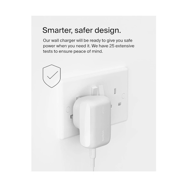 Belkin BoostCharge WCB009myWH 42W PD 3.0 PPS USB & USB-C White Charger (UK)
