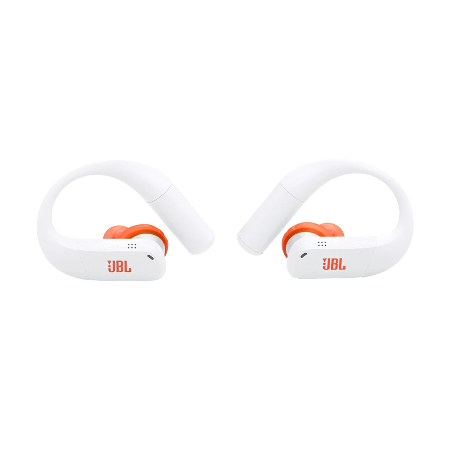 JBL Endurance Peak 4 White Orange Bluetooth Earbuds