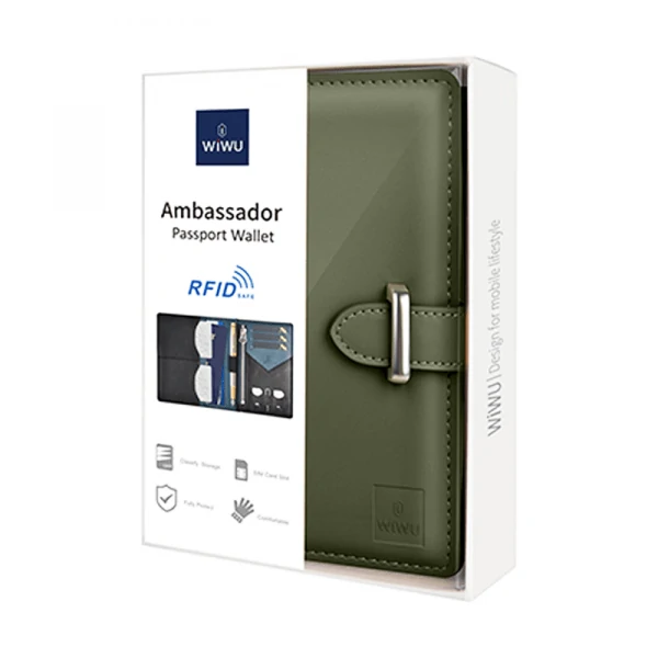 WIWU Ambassador Passport Wallet – Green Color