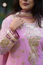 Fox Georgette Sequin Embroidery Three Piece with Sharara