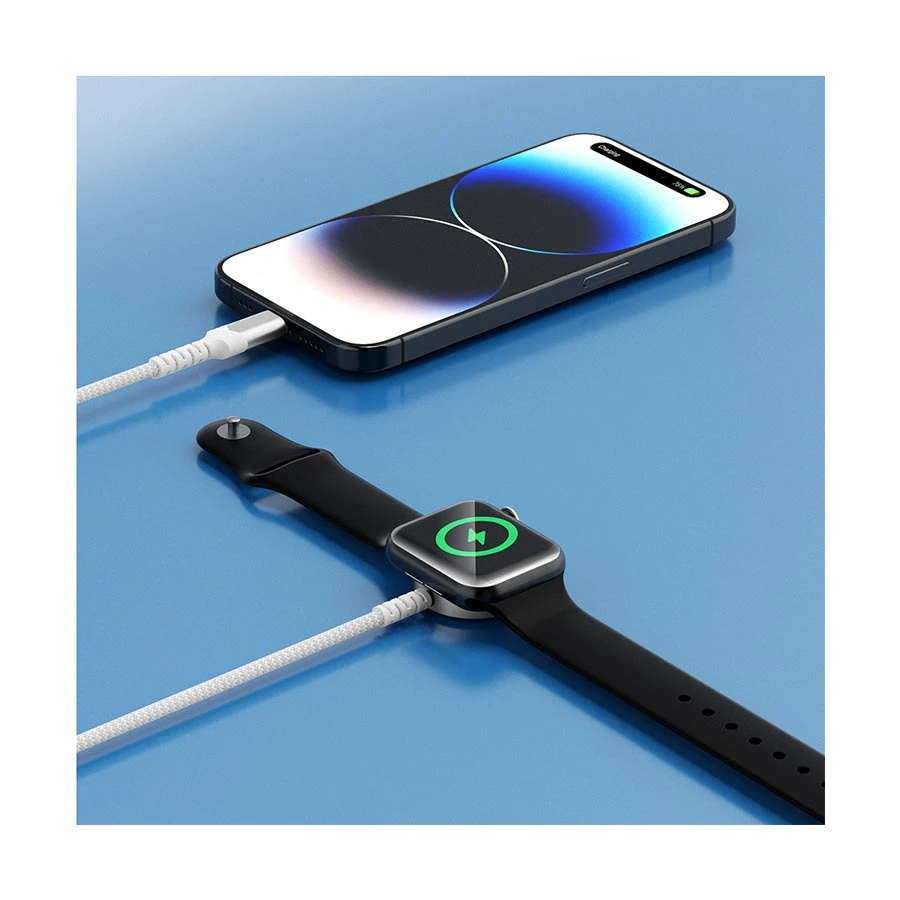 Bwoo BO-WL21 2 in 1 Magnetic Wireless Charger with Lightning, White