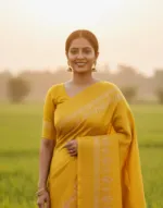 Cotton Screen Print Saree with Running Blouse, 12.5 Haath