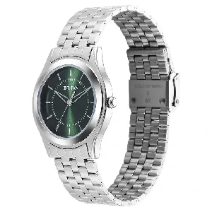 Titan Karishma Zing Quartz 1648SM01 Analog Green Dial Stainless Steel Strap Watch for Men