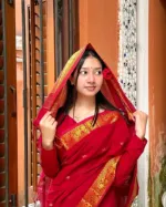 Women's Half Silk Plus Paar Saree, Over 12 Haath, 4 Colours