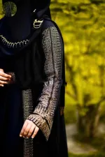 Women's Cherry Koti Abaya Set with Belt and Hijab, Sizes 52 to 56