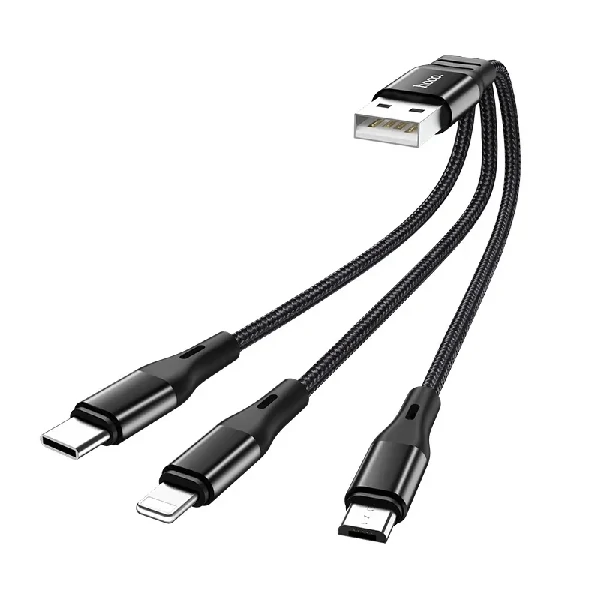 Hoco X47 Harbor 3-In-1 Charging Cable (iP+Micro+Type-C)