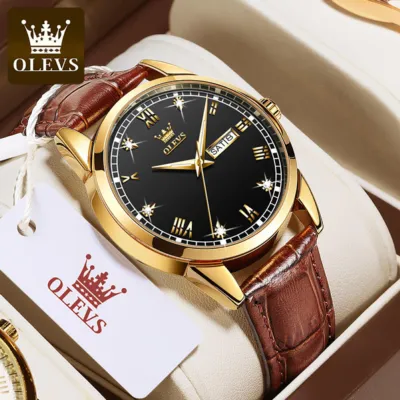 OLEVS 6896 Luxury Simple and Modern Watch (Black)