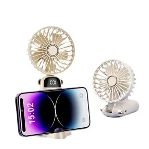 LED Digital Display Rechargeable Stylish Folding Hand Fan