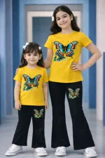 Kids' Half Sleeve Cotton T-Shirt and Pant Set, 160-170 GSM