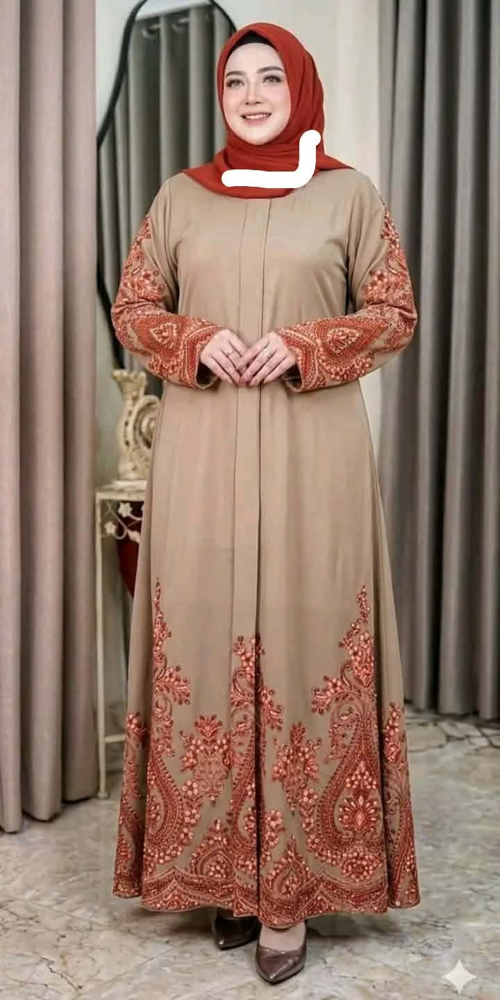 Sadia Digital Print Borka in Cherry Fabric, Borka Only