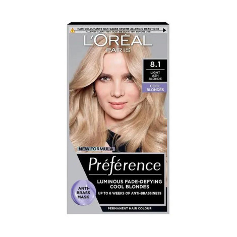 Loreal Hair Color Preference - 8.1 Light Ash Blonde (Belgium)