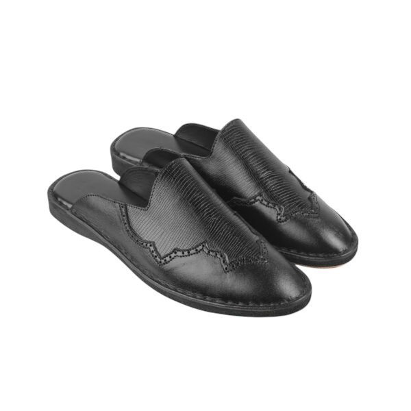 Leather Star Half Shoe – Black