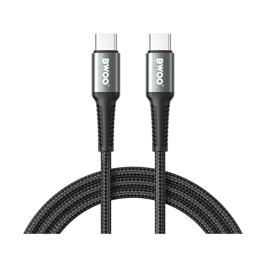 Bwoo BO-X288C-C-2M 65W USB-C to USB-C Braided Cable 2 Meter Black