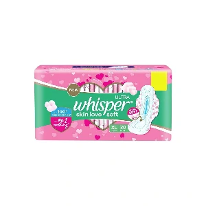 Whisper Ultra Softs Air Fresh Sanitary Pads for Women, XL 30 Napkins