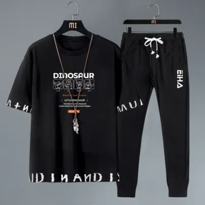 Men's Mesh Fabric T-Shirt and Full Pant Set, 2 Colours