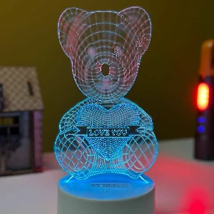 GearUP Acrylic Multicolor Night Lamp (Love Bear)