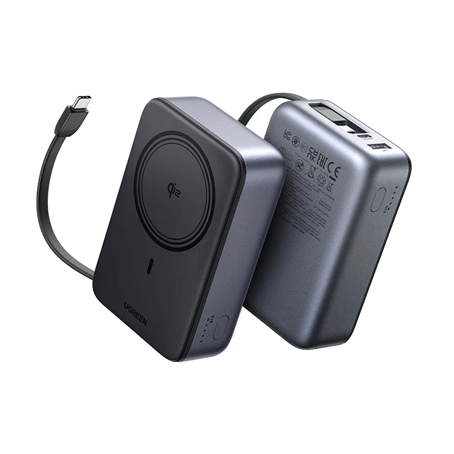 UGREEN PB567 20000mAh 30W Qi2 Magnetic Wireless Power Bank, Space Gray