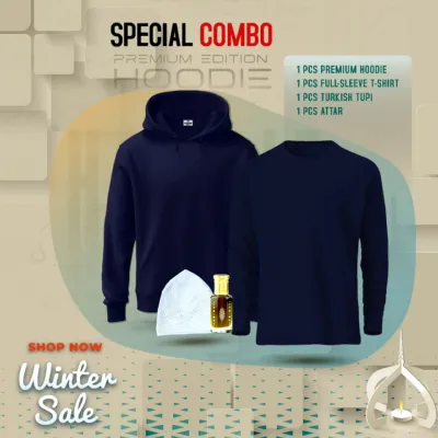 Winter Combo Pack: Hoodie, Full Sleeve T-Shirt, Tupi and Attar