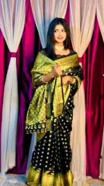 Silk Katan Banarasi Saree with Zari Thread Work, 5 Colours