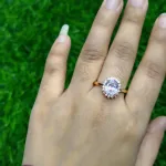Classic Crystal Crown Ring – Golden Finish
