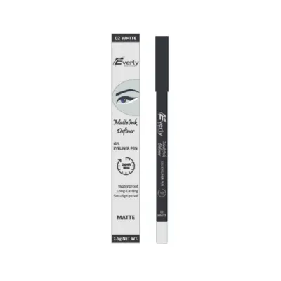 Everly Matte Ink Definer Waterproof Gel Eyeliner Pen - 02 White (China)