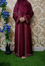 Stone Koti Borka Full Set with Hijab, Attached Koti, 6 Colours