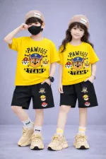 Kids' 200 GSM Drop Shoulder Tee and Pant Set, Sizes 2-3Y and 4-5Y
