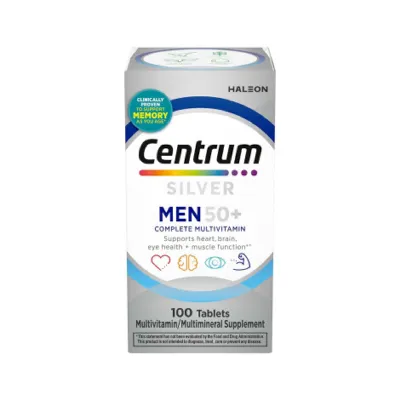 Centrum Silver Men 50 Plus Complete Multivitamin Multimineral Supplement 100 Tablets (Canada)