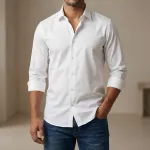 Premium China Micro Stig Shirt (Formal / Casual) (White)