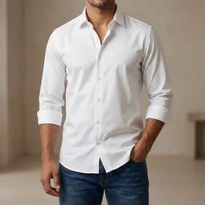 Premium China Micro Stig Shirt (Formal / Casual) (White)