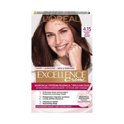 L'Oreal Excellence Creme Triple Care Color -  4.15 Frosted Brown (France)