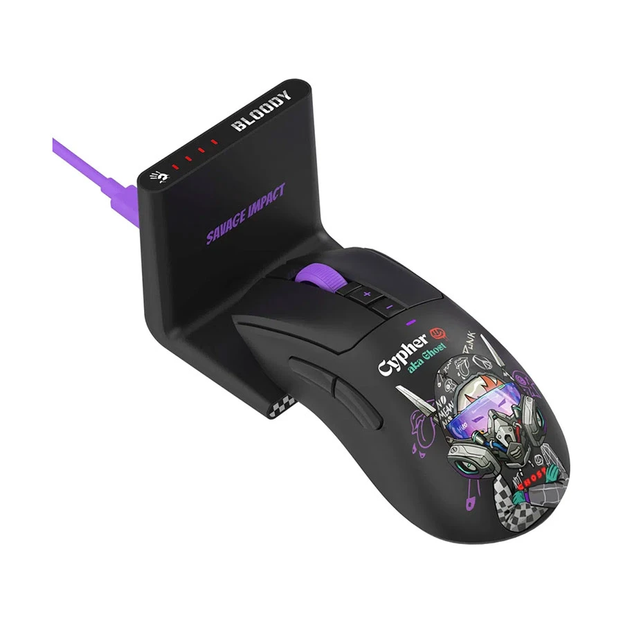 A4Tech Bloody R73 Ultra Duo Cypher Ghost Wireless Mouse with Dock